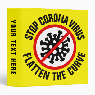 Stop Corona Virus Flatten The Curve Covid-19 Binder