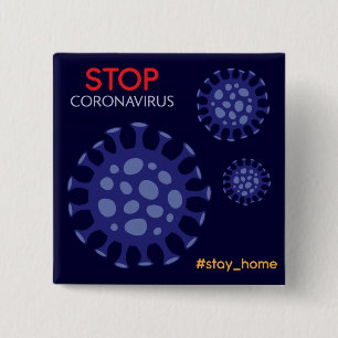 Stop Coronavirus infection spreading campaign 2 Inch Square Button
