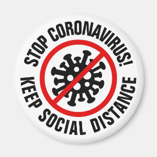 Stop CoronaVirus logo magnets with custom slogan