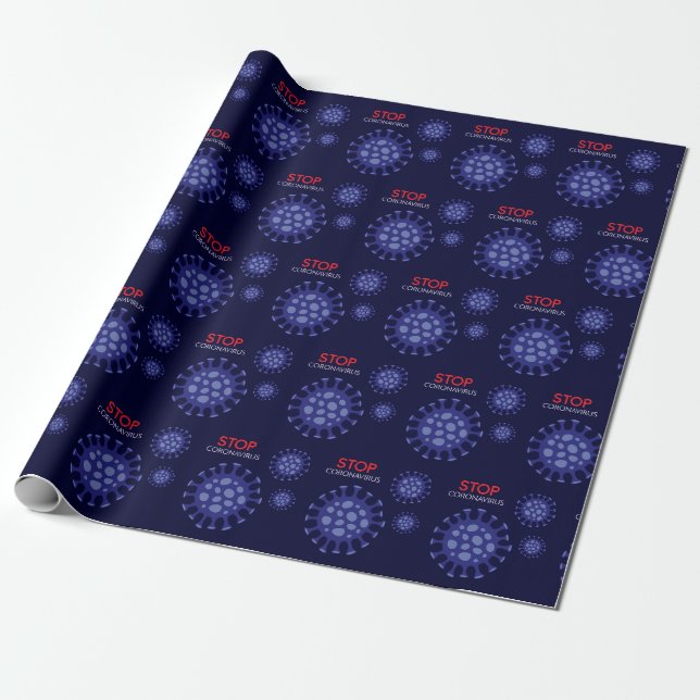 Stop Coronavirus pandemic cartoon Wrapping Paper (Unrolled)