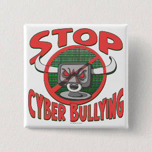 Stop Cyber-Bullying Anti Cyberbully Gear 2 Inch Square Button