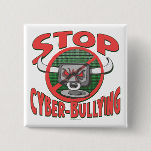 Stop Cyber-Bullying Anti Cyberbully Gear 2 Inch Square Button