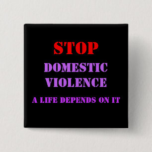 STOP Domestic Violence 2 Inch Square Button