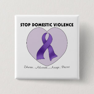 Stop Domestic Violence 2 Inch Square Button