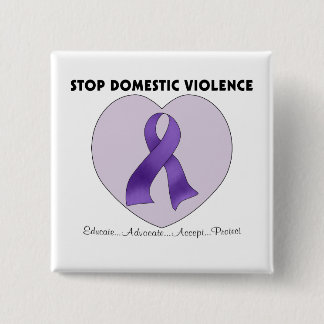 Stop Domestic Violence 2 Inch Square Button