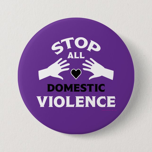 Stop Domestic Violence 3 Inch Round Button (Front)