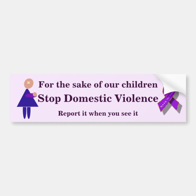 Stop Domestic Violence Bumper Sticker (Front)