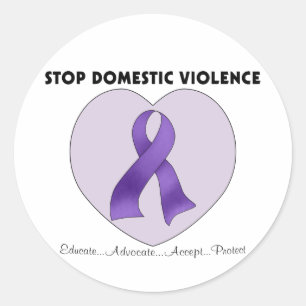 Stop Domestic Violence Classic Round Sticker