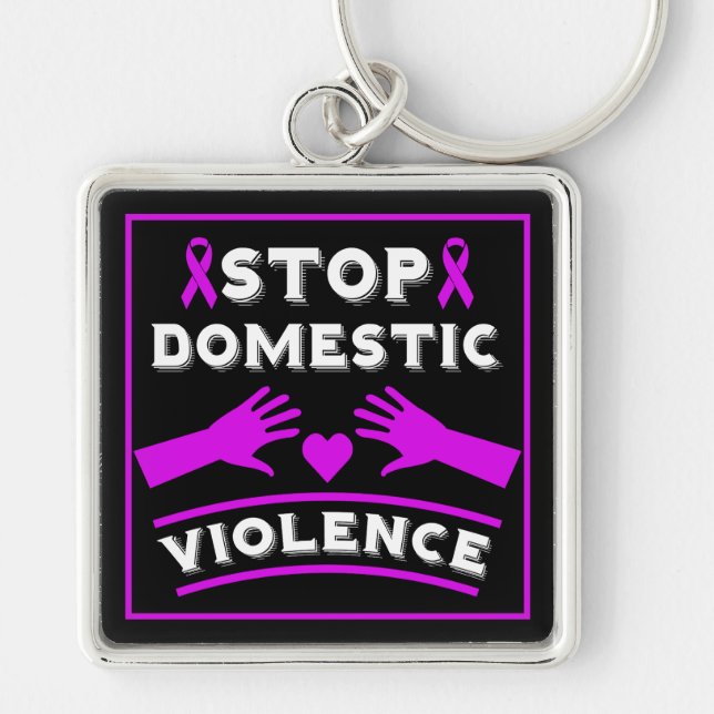 Stop Domestic Violence Keychain (Front)