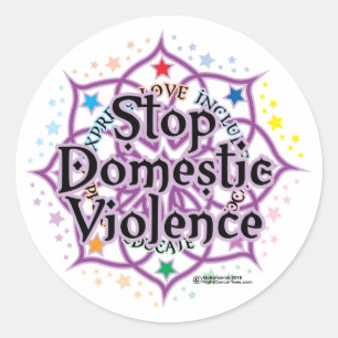Stop Domestic Violence Lotus Classic Round Sticker