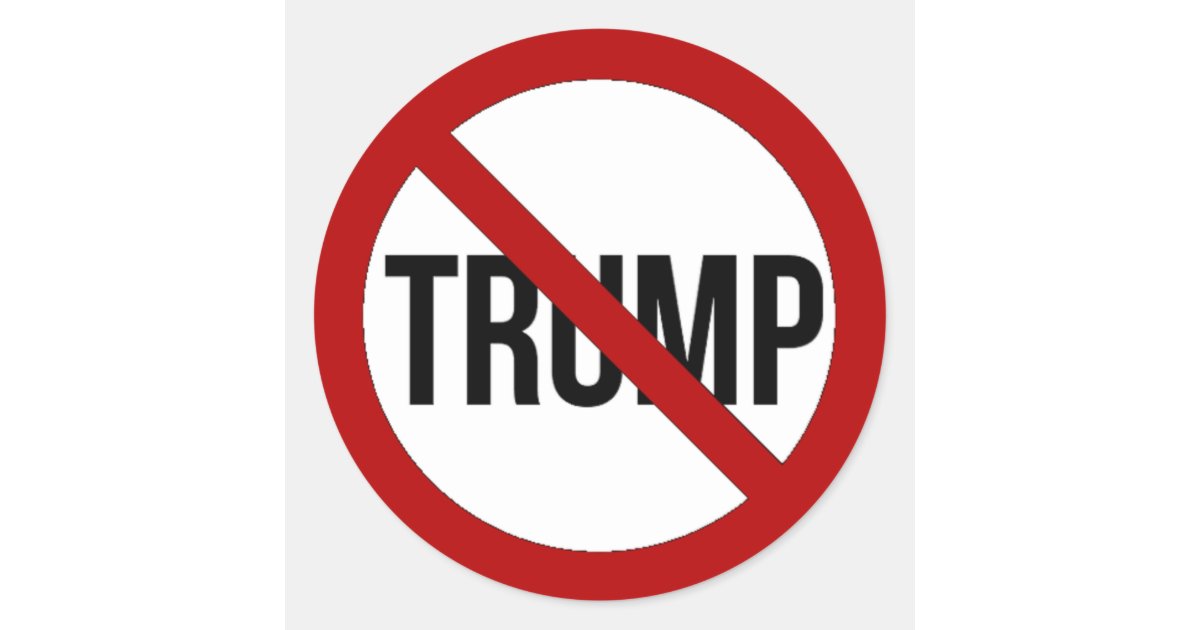 Trump Back Off Sticker Stop Donald Trump Anti-Trump 2016 Classic Round Sticker | Zazzle