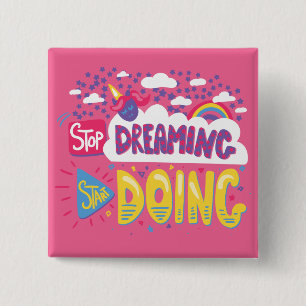 Stop Dreaming, Start Doing Dark Violet 2 Inch Square Button