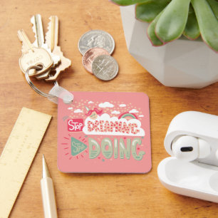 Stop Dreaming, Start Doing Light Salmon Metal Keychain