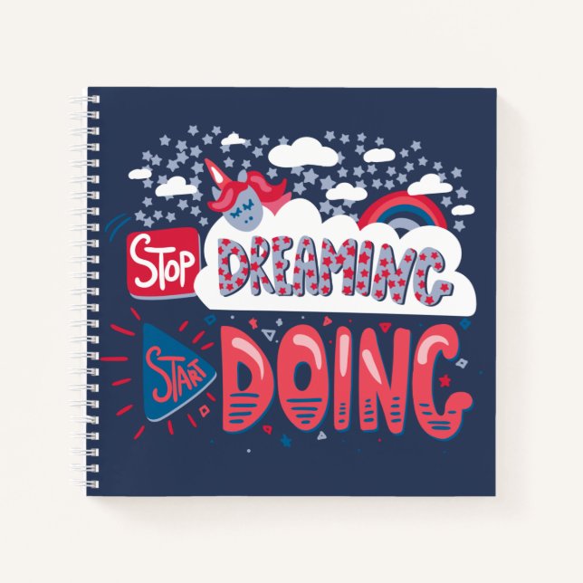 Stop Dreaming, Start Doing Navy Blue Notebook (Front)