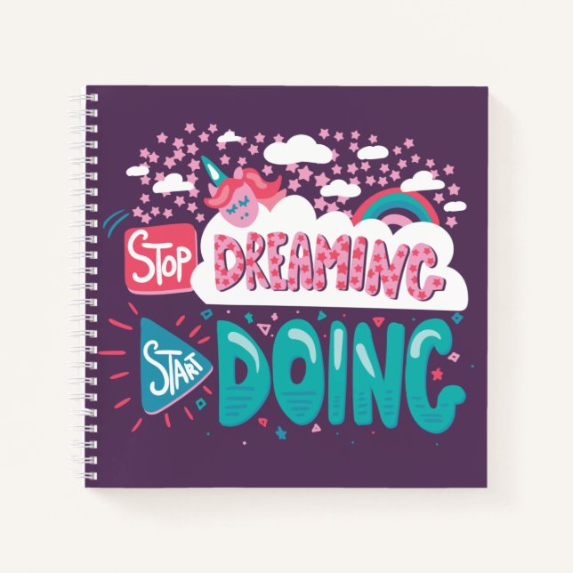 Stop Dreaming, Start Doing Purple Notebook (Front)