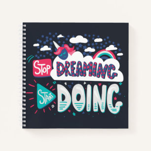 Stop Dreaming, Start Doing Shadow Black Notebook