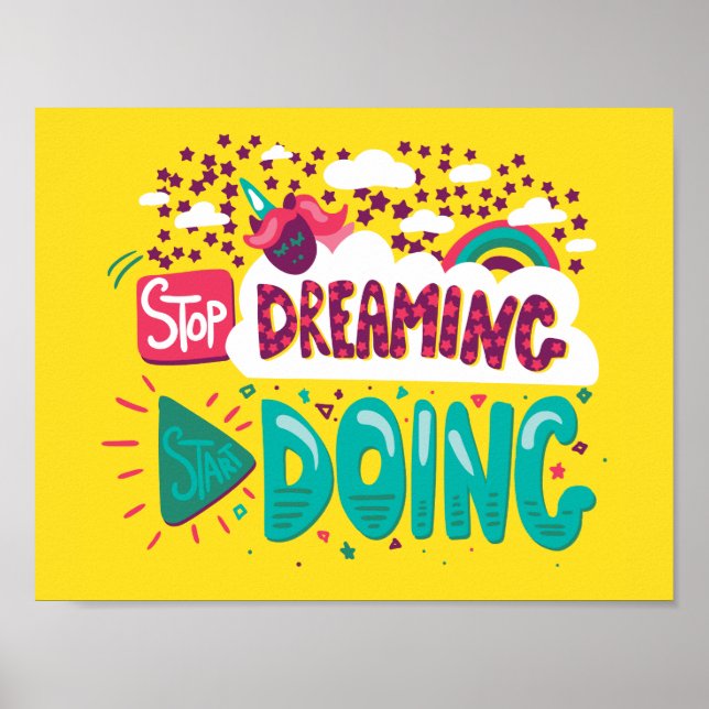 Stop Dreaming, Start Doing Yellow Poster (Front)
