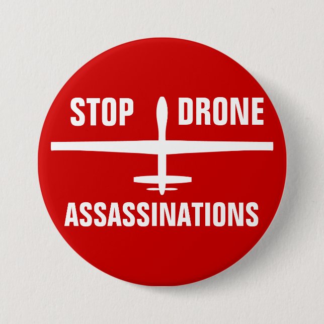 Stop Drone Assassinations Buttons (Front)