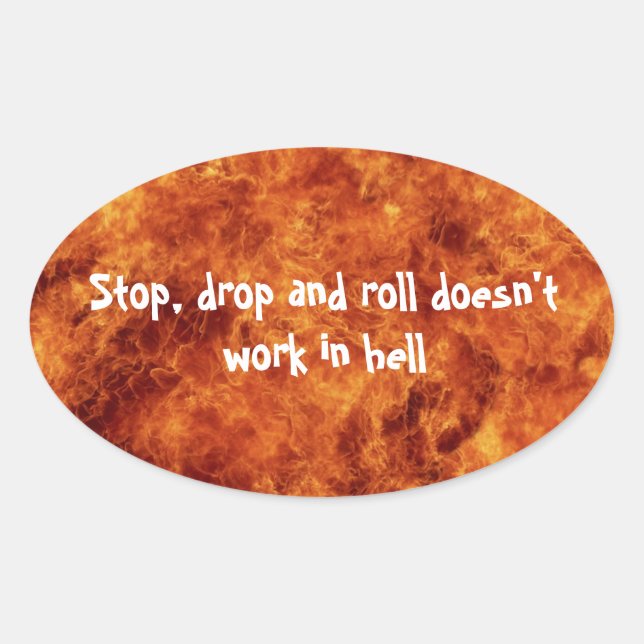 Stop, drop and roll Oval Stickers (Front)