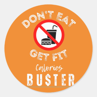 Stop eating junk food warning gift ideas classic round sticker