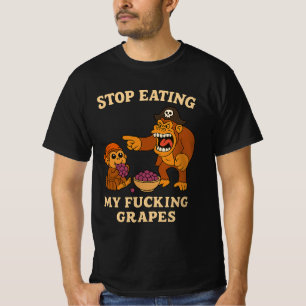 Stop Eating My F*ucking Grapes Meme Monkey gaming T-Shirt