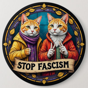 Stop Fascism In America Political 6 Inch Round Button