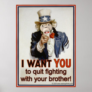 Stop fighting with your brother poster