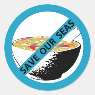 STOP FINNING SHARKS CLASSIC ROUND STICKER