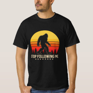 Stop Following Me Bigfoot Retro Design T-Shirt