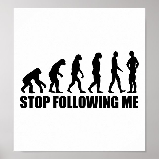 Stop following me evolution poster (Front)