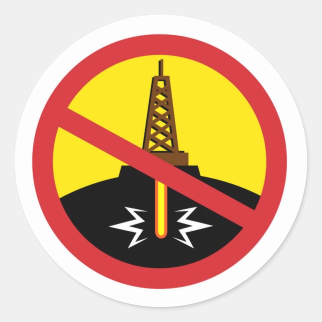 Stop Fracking Classic Round Sticker (Front)