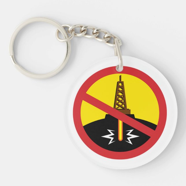 Stop Fracking Keychain (Front)
