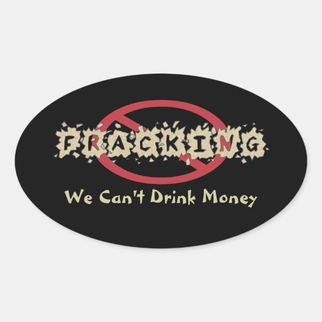 Stop Fracking Oval Sticker (Front)