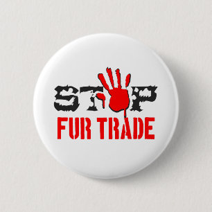 Stop Fur Trade 2 Inch Round Button