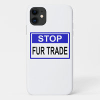 Stop Fur Trade Blue sign