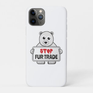 Stop Fur Trade Sad Polar Bear iPhone 11 Pro Case