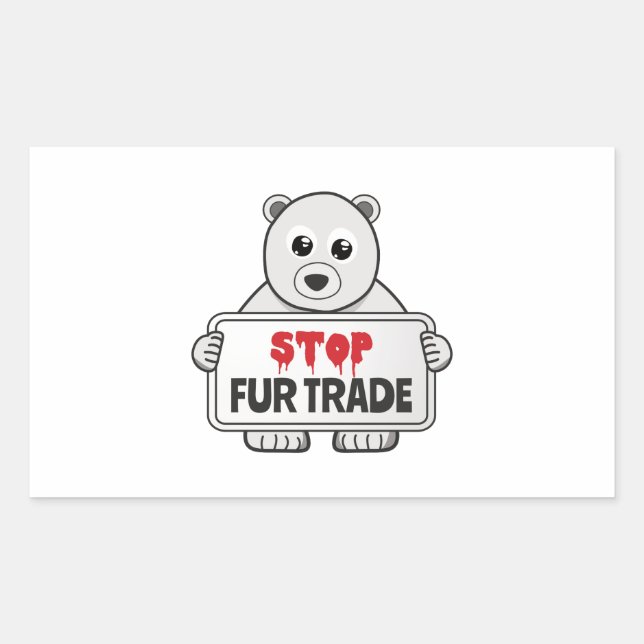 Stop Fur Trade Sad Polar Bear Sticker (Front)