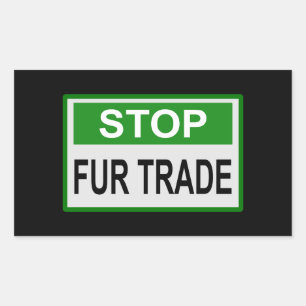 Stop Fur Trade Sign green Sticker