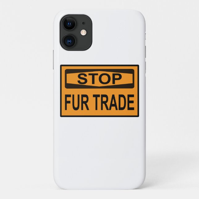Stop Fur Trade Sign orange Case-Mate iPhone Case (Back)