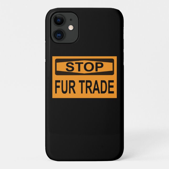 Stop Fur Trade Sign orange Case-Mate iPhone Case (Back)