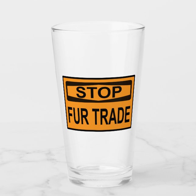Stop Fur Trade Sign orange Glass (Front)