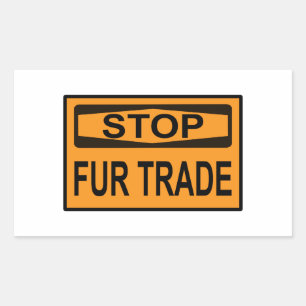 Stop Fur Trade Sign orange Sticker