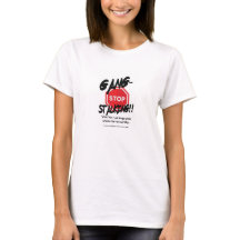 stop gang-stalking women's t-shirt