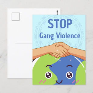 Stop Gang Violence Handshake for Peace Postcard