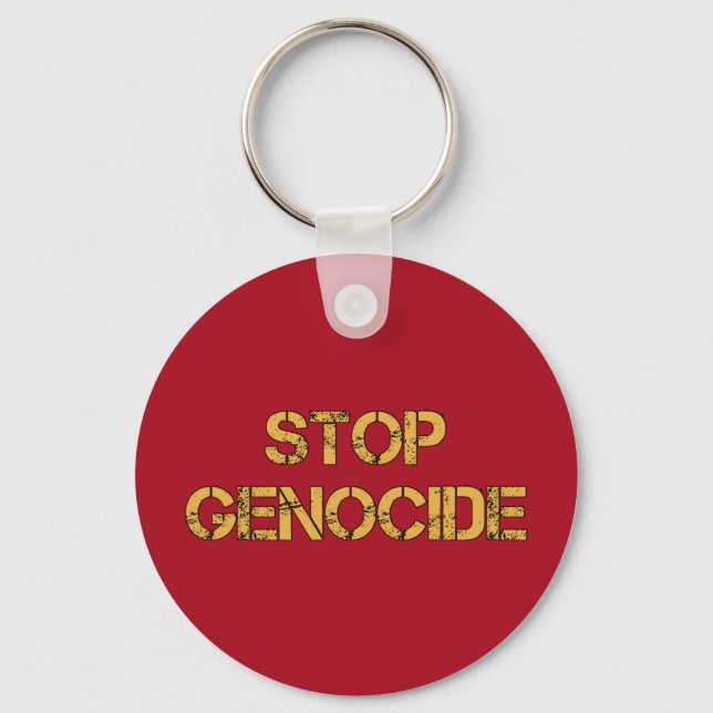 STOP Genocide | Say No to Genocide | Genocide Keychain (Front)