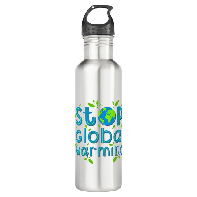 Stop Global Warming 710 Ml Water Bottle (Front)