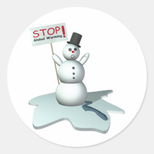 stop global warming classic round sticker