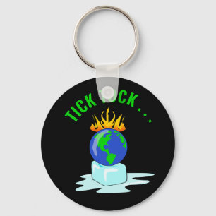 Stop Global Warming Climate Change Tick Tock...  Keychain