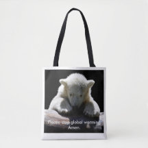 Stop Global Warming Polar Bear Tote Bag