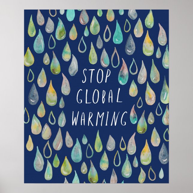STOP GLOBAL WARMING Save Earth Poster (Front)